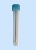 Schraubröhrchen mit Wattebausch, steril, blau