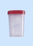 Becher mit rotem Schraubverschluß 200 ml, steril, einzel verpackt