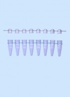 PCR-8er Streifen mit PCR-8er Deckelstreifen, blau, RNase/DNase frei