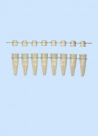 PCR-8er Streifen mit PCR-8er Deckelstreifen, gelb, RNase/DNase frei