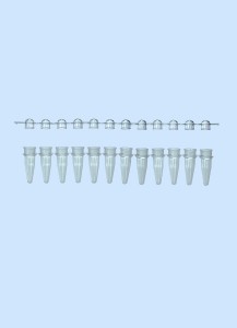 12er PCR Streifen 0,2 ml mit Deckelstreifen, blau
