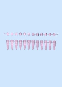 12er PCR Streifen 0,2 ml mit Deckelstreifen, rot