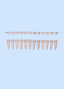 12er PCR Streifen 0,2 ml mit Deckelstreifen, gelb