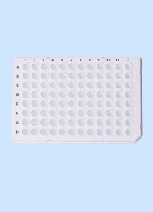 PCR - Platten, weiss, 96 Wells passend für Light Cycler der Firma Roche mit aufgedruckter alphanummerischer Kennzeichnung