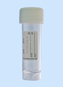 Röhrchen mit Schraubverschluß 5 ml, steril, mit Schriftfeld Maße 16 x 60