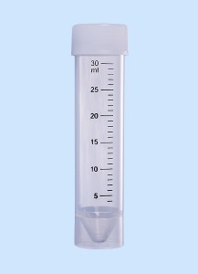Röhrchen mit Schraubverschluß steril, 30 ml, Maße 25 x 107