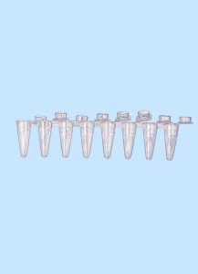 8er PCR Streifen 0,1 ml mit einzeln anhängendem Deckel, flach, natur, L o w  Profile
